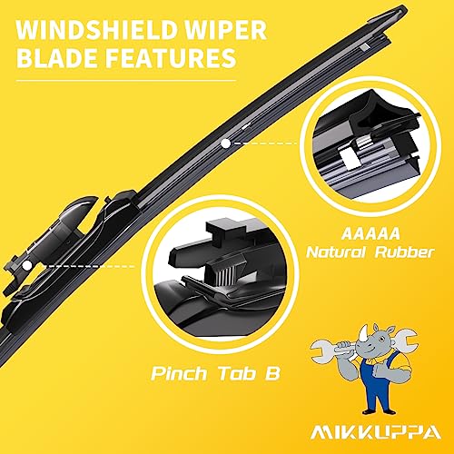 MIKKUPPA 26"+23" Front Wipers Blades, Replacement for 2007-2020 Toyota Tundra, 2008-2020 Toyota Sequoia - Automotive All Season Windshield Wiper Blades For My Car, Pack of 2