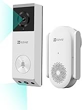 EZVIZ Intercom Wireless, No Construction Required, Rechargeable, WiFi Required, 166° Wide Angle, 2K Pixels, IP66 Dustproof, Waterproof, Human Body Detection Auto Alarm, App Two-Way Calling, Family