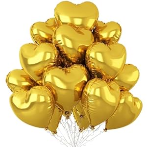 Gold Heart Balloons,12Pcs 18 Inch M...