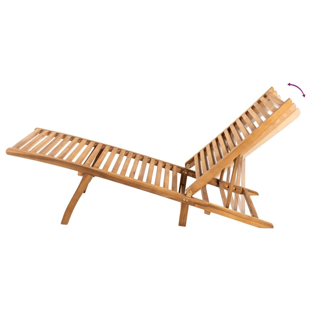 Tumbona de madera maciza de teca, tumbona de jardín ajustable plegable, tumbona ergonómica de madera para jardín, terraza y piscina, tumbona de relax estable sin soporte, 161 x 55 cm