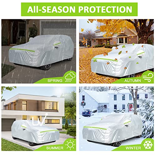 Car Cover Fit For Suvs Up To 190" Car Cover Waterproof All Weather Car Covers For Automobiles Dupont Oxford Car Covers Uv Protection Full Exterior Covers Snow Resistant Outdoor Suv Car Cover #TOP3