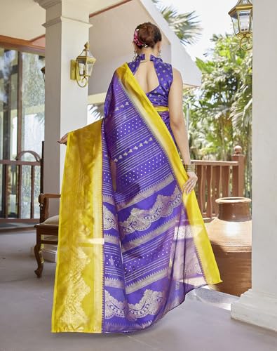 Image of Yashika Women's Banarasi Kanjivaram Art Silk Saree|Sarees for Women Ethnic Wear
