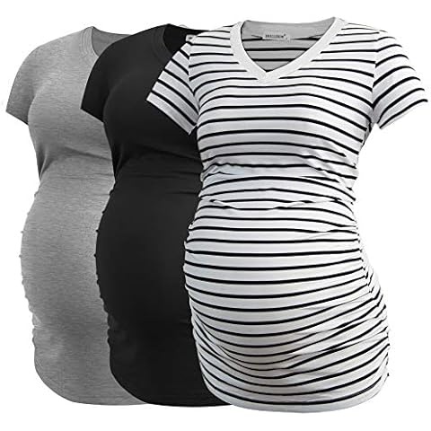 Smallshow Maternity V Neck Tops Cover