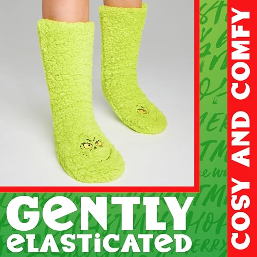Image of The Grinch Womens Slipper Socks, No Slip Socks - Perfect Gifts for Her