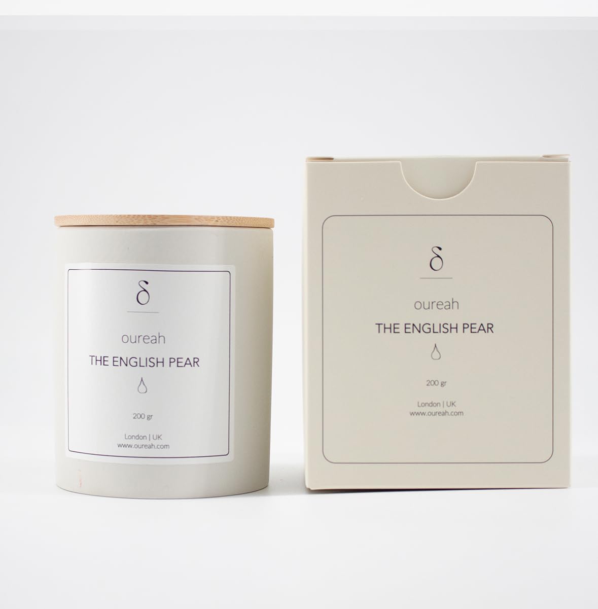 Luxury Soy Candle – English Pear Scent | 200g Long Burn, Hand-Poured | Aromatherapy & Relaxation Gift by Oureah