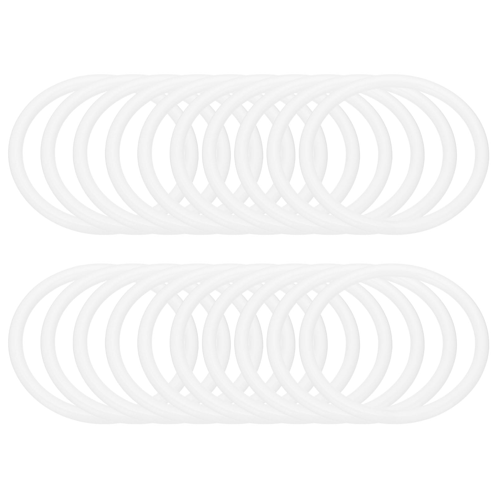 PATIKIL 3 Inch Dream Catcher Rings, 20 Pcs Plastic Macrame Wreath Floral Round Ring Hoop for Home Car DIY Craft Wedding Wall Hanging Decorations, White