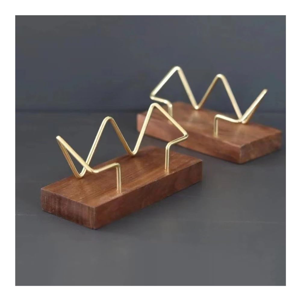 Business Card Holder Organizer Office Desk Display Stand(A4 Black walnut)