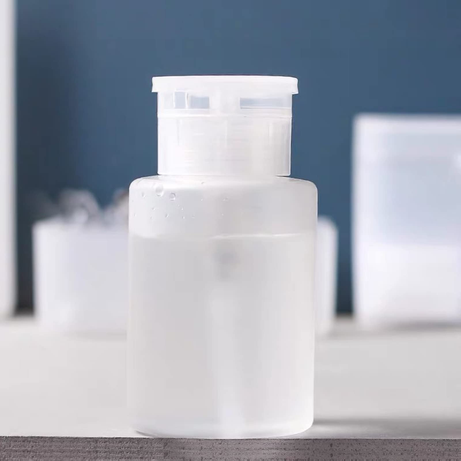 Butelka do dozownika paznokci, pompa czyszcząca Pusta plastikowa butelka do zmywacza do paznokci w płynie do paznokci - butelka przezroczysta 60 ml (biała)