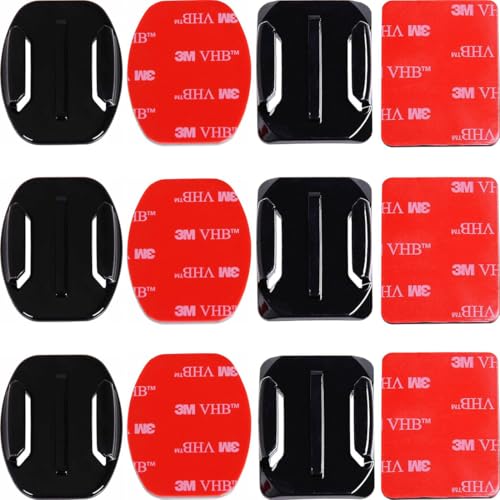AIUOVEW Support adhésif pour Casque - 3M - Plat et incurvé - Compatible avec GoPro Hero 9, 8, 7, Max, Fusion, Hero (2018), 6, 5, 4, Session, 3+, 3, 2, 1