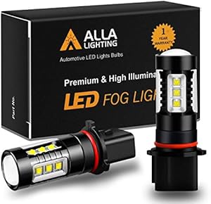 Alla Lighting 80W High Power P13W 12277 SH23W LED Fog Light Bulbs Compatible with 2010-2013 Chevrolet Camaro RS/SS /2012-2015 ZL1, 6000K White