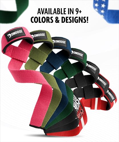 DMoose Fitness Lifting Straps - 4mm Neoprene Padded Wrist Straps for Weightlifting & Powerlifting - Cotton Lifting Strap with Silicone Grip for Men & Women - Durable Deadlift Strap for Gym Workout - Image 7