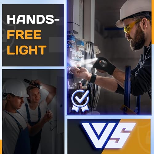 Image of PARIGO Stocking Stuffers LED Gloves with Waterproof Lights - Rechargeable Handsfree Finger Light Gifts for Men Women Cool Tools Gadgets Glove for Camping Fishing Unique Christmas Birthday Gift Ideas