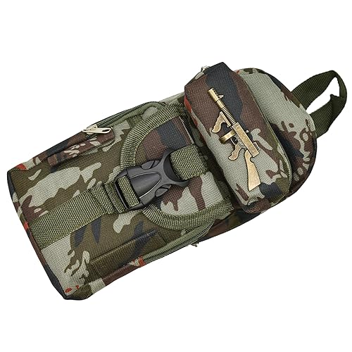 Maydahui Estojo de lápis camuflado exército forma armas grande capacidade camuflagem bolsa bolsa 3 compartimentos bolsa lápis caixa de papelaria organizador grande padrão verde