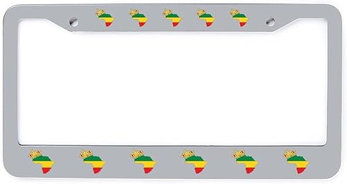 African American Pride Funny License Plate Frames Holder Car Tag Cover Auto Parts Decor 2 Holes Unisex Silver-Style