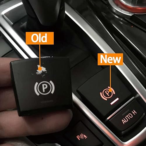 Miniatura 6 de Interruptor de estacionamiento electrónico negro para freno de mano P, botón H, repuesto automático compatible con BMW 5 7 X3 X4 X5 X6 F Series F01