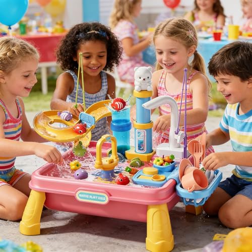 Table à eau pour garçons et filles de 4 à 8 ans avec pompe intégrée - 5