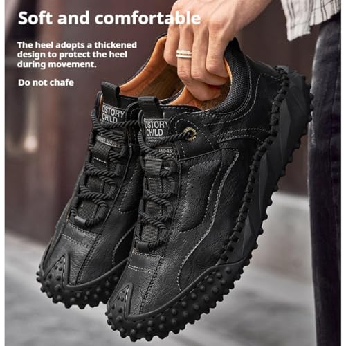 Cushygait Boots Men,Men's Casual Leather Handmade Non-Slip Arch Support Sneakers,Outdoor Waterproof Anti-Slip Wide Toe Work Shoes4