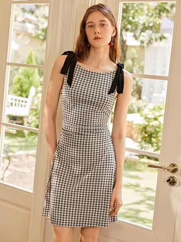 CIDER Gingham Dress Women's Sleeveless Summer Mini Dress Tie Shoulder4