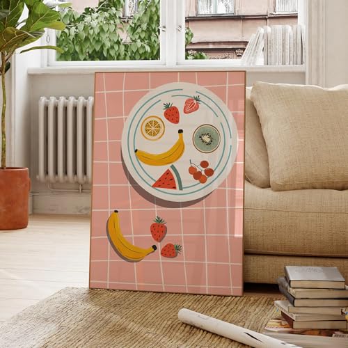 Affiche murale assiette de fruits pour une décoration de cuisine ou salon moderne