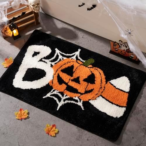 Amazon.com: DyeFury 2024 New Halloween Bathroom Rug, Boo Pumpkin ...