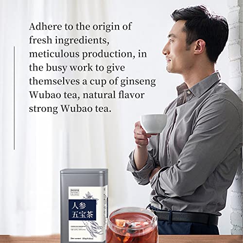 Dozo Men’s Maca Herbal Tea Ginseng Five Treasures Tea Wubao Tea 8.46Oz/240G(25Bag) Men's Kidney Tea American Ginseng Raspberries Mulberries Red Dates Goji Berries Maca 补肾茶 男人茶 人参五宝茶 #TOP5