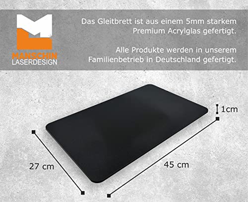 Premium Acrylglas Gleitbrett für den Philips Kaffeevollautomat der Serien 5400 | 4300 | 3200 | 2200 | 1200 Serie | 45 x 27 cm | Made in Germany (Schwarz Matt/Satin)