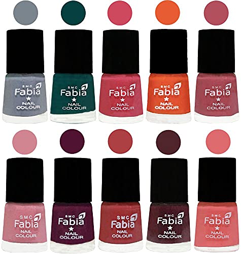 Image of ALL IN ONE (PACK OF 10), Long Lasting Glossy Nail Polish, 6 ml Each, All Vibrant Colours,02067