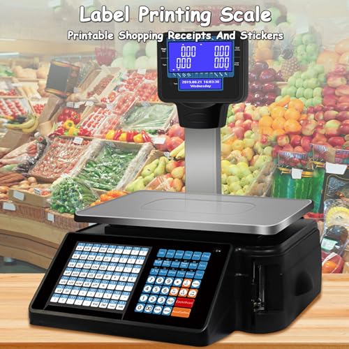 Báscula Comercial Digital con Impresora LCD miniatura 4
