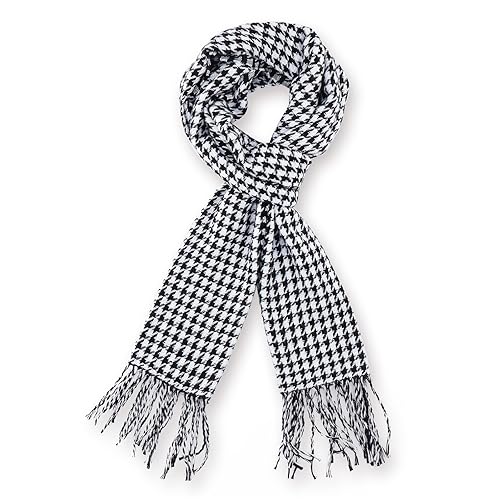 Vimate Schwarz Weiß Houndstooth Schal für Männer und Frauen - Winter Mode Plaid Schals für Hals Wram Vimate Schwarz Weiß Houndstooth Schal für Männer und Frauen - Winter Mode Plaid Schals für Hals Wram