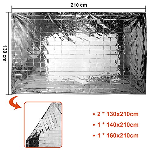 Maitys-4-Pcs-Emergency-Blankets-High-Silver-Reflective-Foil-Sheet-Heat-Foil-Protection-Rescue-Blankets-Camping-Blanket-Hiking-Space-Blankets-and-Garden-Greenhouse-Covering-Plant-Growth-Sheet