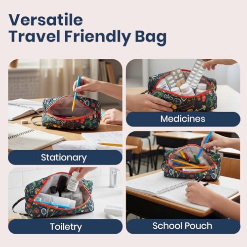 Image of Travel Organizer | Multipurpose All-in-One Compact Durable, Lightweight, Waterproof, Bag | Travel Friendly Pouch | Ideal for Stationary, Medicines, Accessory (Sports Print)