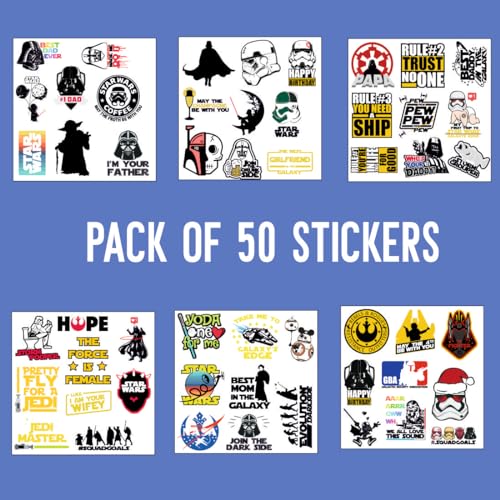 Image of Zesta Aesthetic Stickers for Laptop /Waterproof Anime Decal for Books /Vinyl Sticker for Fridge /Easy to Use Korean Car Sticker Kawaii Cute Stickers (Star Wars)