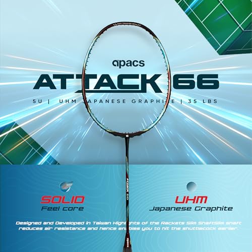 Apacs Attack 66 35LBS 5U Badminton Racket Red 15.88 kg - Image 3