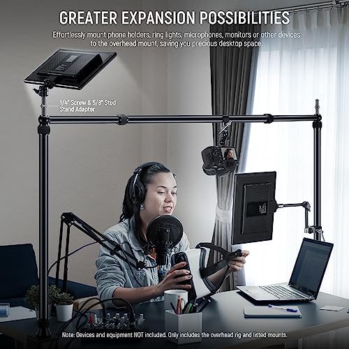 Image of NEEWER Overhead Camera Mount Rig with 2 Ball Heads, Super Clamp, NK002