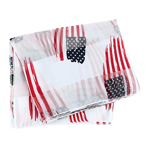 CTM Women's American Flag Print Lightweight Scarf2