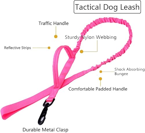 Miniatura 9 de Collar táctico para perro, collar militar ajustable de nailon para perro, hebilla de metal resistente con asa para entrenamiento de perros (azul, L)