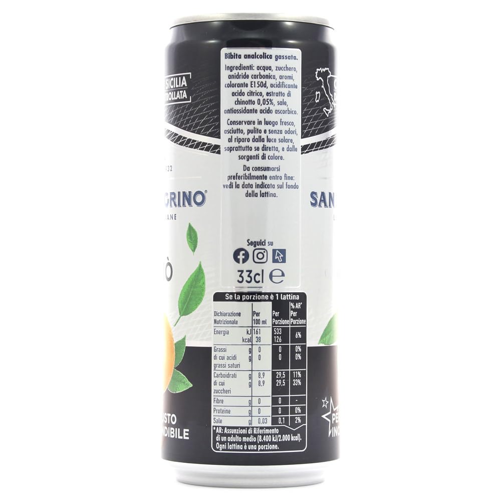 Italian Gourmet Sanpellegrino Italian Gourmet Chinò bevanda chinotto | Herb-süßer gusto italiano, frizzante e fresco; ideal gekühlt auf Eis, Gesamtnettogewicht 15,84 L + Kostenlos Polpa 400g