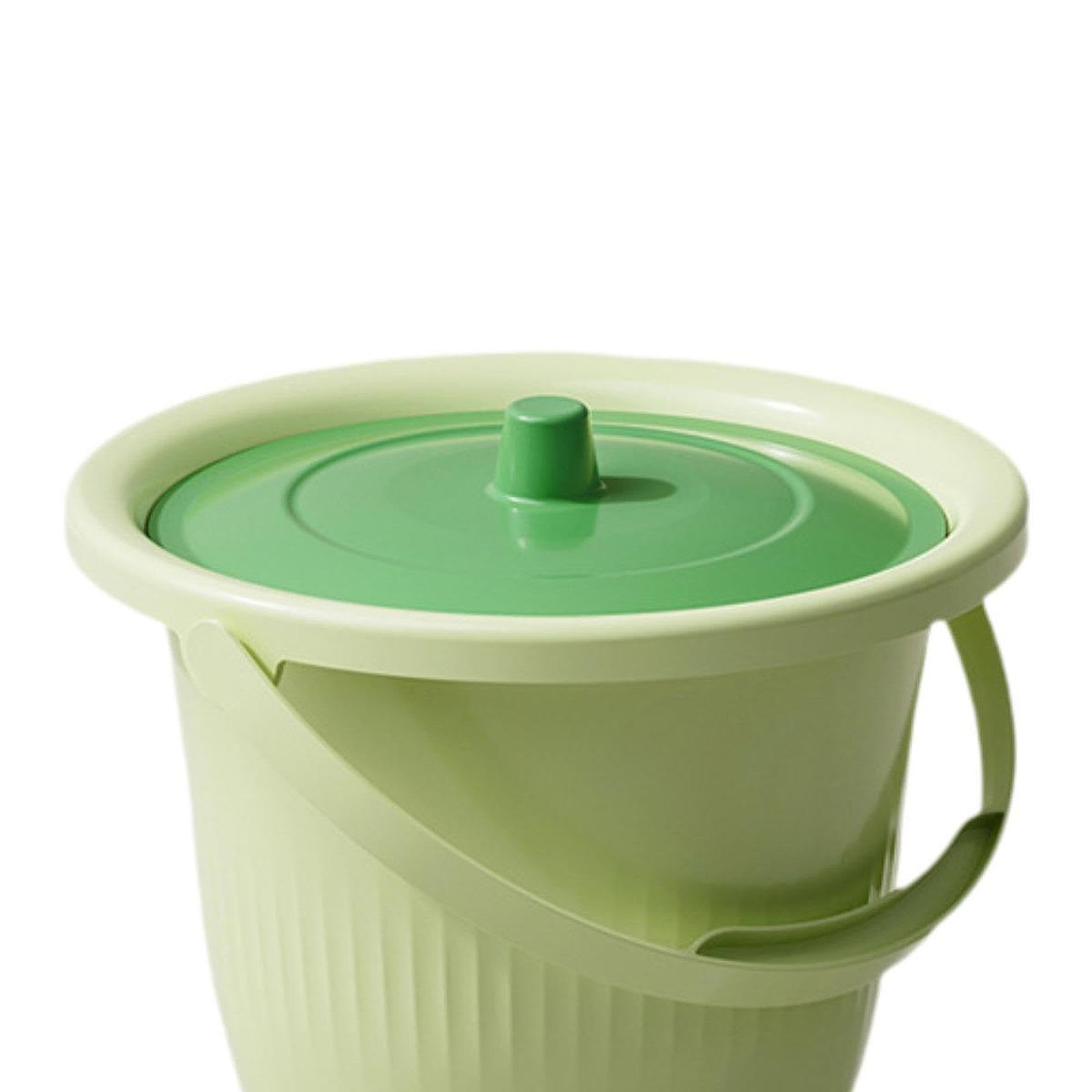 MagiDeal Vaso di pentola orinatoio vaso per bagno capezzo secchio da commodo sputoon portatile con coperchio e manico anziana maschio femmina, Verde
