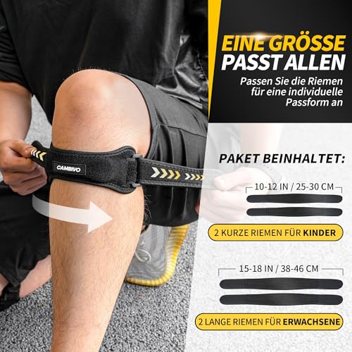 CAMBIVO 2 x Patellasehnenbandage, Knee Support, Patella Kniebandage, Verstellbare Bandage Knie für Damen und Männer beim Sport, Wandern, Fitness, Baseball, Volleyball