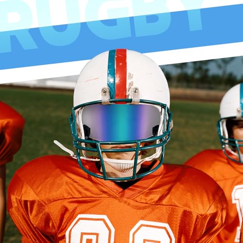 Image of Xuhal 2 Pcs Football Visor for Youth Adult Football Helmet Visor Lacrosse Helmet Eye Shield Eye Protection for Sport(Clear and Electroplating Blue)