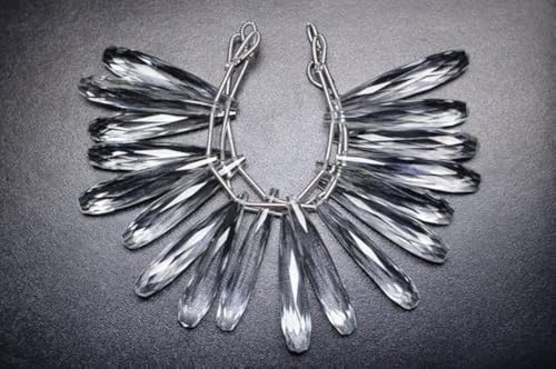 Quartz cristal briolette 35mm assorti pour boucles d'oreilles - 2