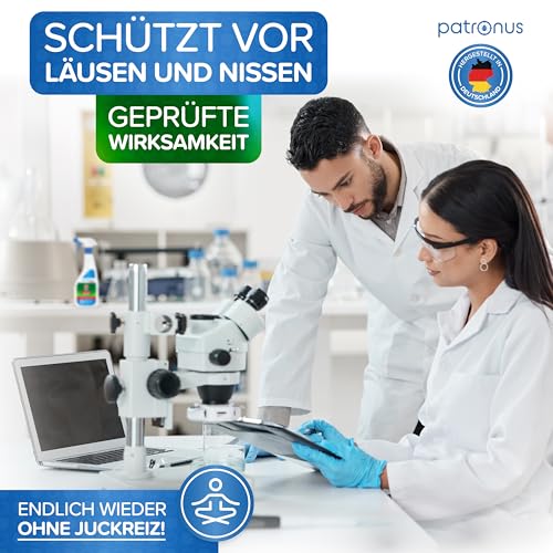 Patronus Läuse Abwehrspray für Textilien & Umgebung [500ml] effektives Läuse-Spray mit natürlichen Wirkstoffen - Läuse Umgebungsspray mit Sofortschutz gegen Läuse - mit dezentem Zitrusduft
