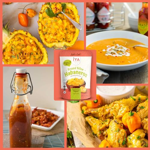 Iya Foods African Yellow Habaneros 2 ounces, Kosher Certified, No Preservatives, No Added Color, No Additives, No MSG ( Yellow Pepper)