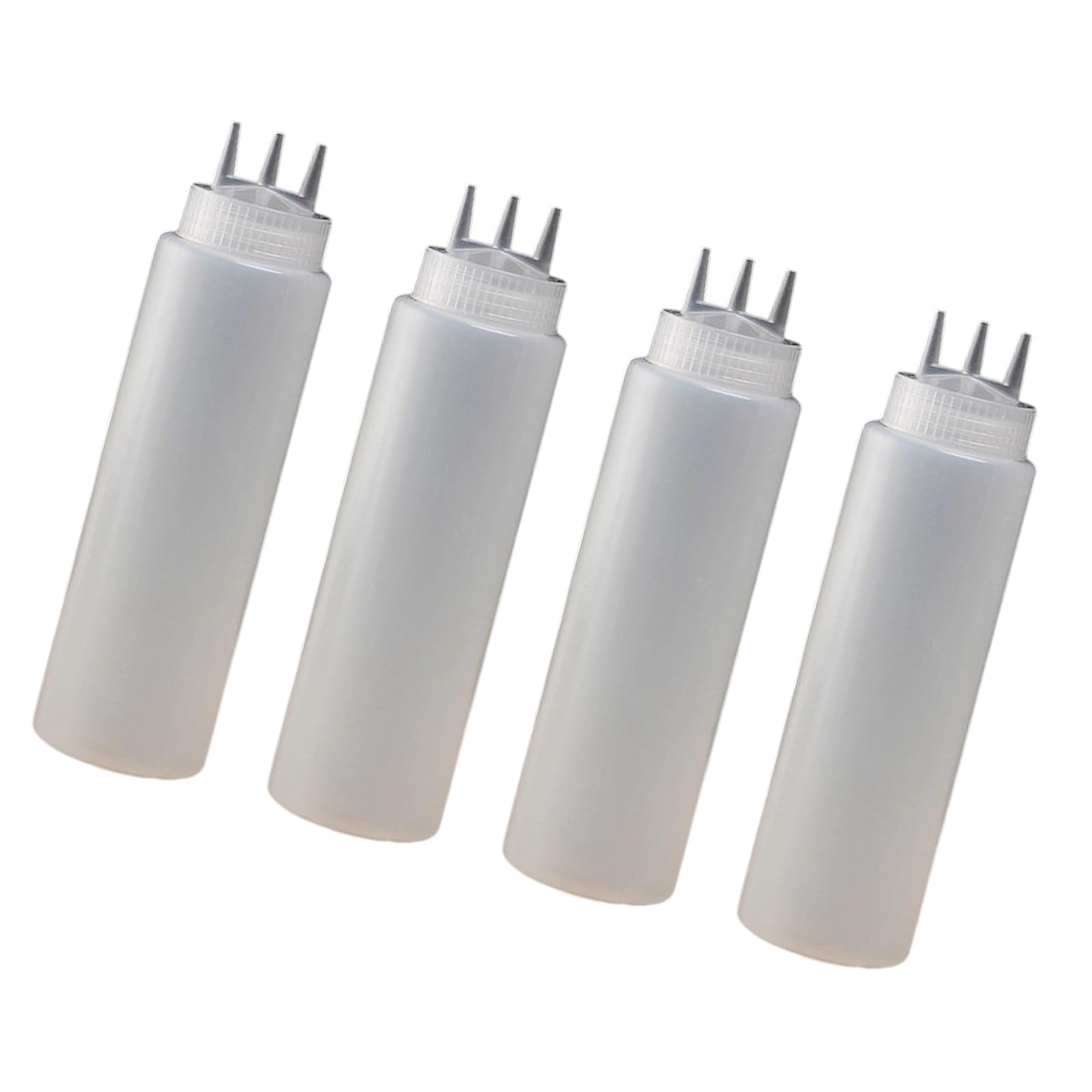 jiingekk Capacity 3 Hole Squeeze Bottles Permanent Condiment Dispenser for Home Restaurants Easy Control Squeezing Trilateral Nozzle Sauce Squeeze Container