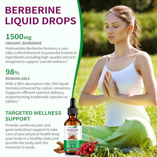 Berberine Liquid Drops, Berberine Supplement High Strength, 100% Absorption, Aids Blood Sugar Balance, Natural Ingredients, Pineapple Flavour, 60Ml - 4