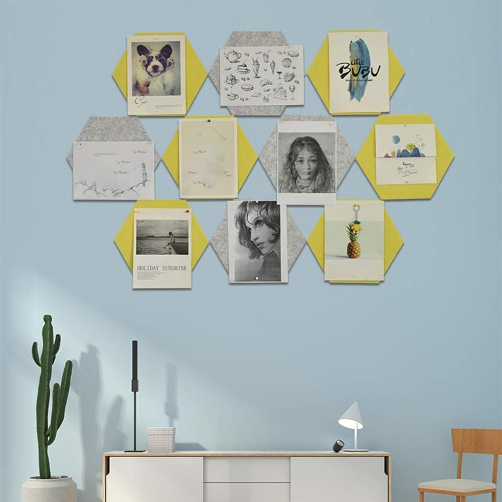 Plaque métallique, tableau d'affichage hexagonal, tableau d'affichage, tableau d'affichage, décoration pour maison, bureau, salle de classe, mur, vert (B)