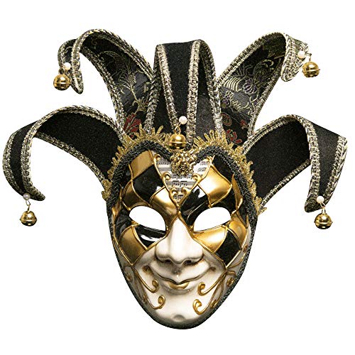 BLEVET Vintage Venezianische Maske, Halloween, Karneval, Karneval, Party, Ball, Kostüm, BK008 - schwarz - Einheitsgröße Cover