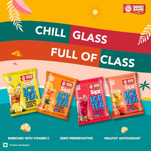 Image of Wagh Bakri Iced Tea | Instant Ice Tea Powder | Assam Tea Blend | Classy Summer Drink | Refreshing Summer Drink | No Preservatives | Enriched with Vitamin C | Easy to Make | Cranberry Flavour | 250 g