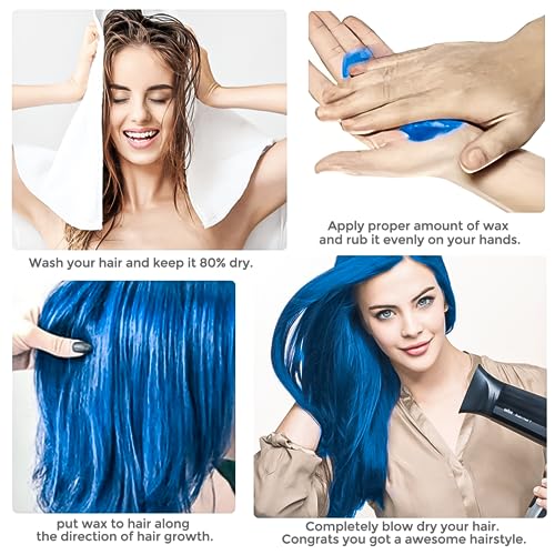 Cera para Cabello Temporal Azul 4.23 oz Kit Completo miniatura 5