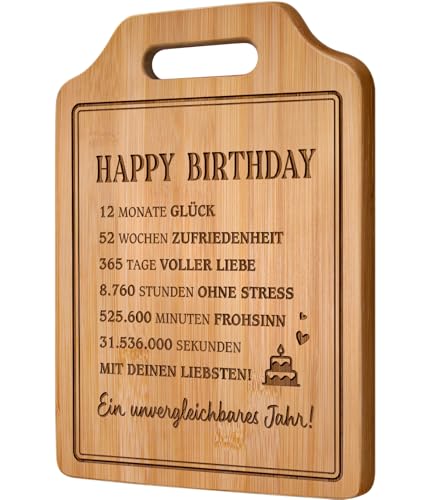 Giftasy Geburtstagsgeschenk für Frauen - Graviertes Bambus Schneidebrett, Geschenke für Frauen Geburtstag, Geburtstagsgeschenk Mama Oma Freundin Beste Freundin Schwester